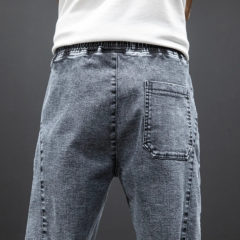 Spring & Summer Black Blue Cargo men Jeans
Streetwear Denim, Jogger Pants, Male Baggy Harem Jean