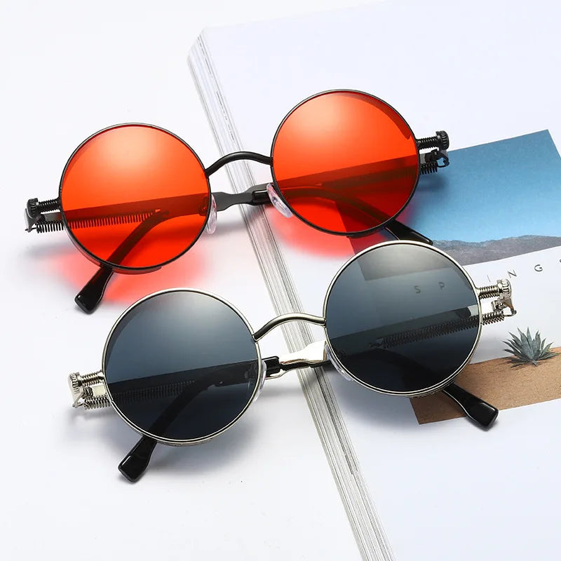 Metal Steampunk Sunglasses for Men & Women
 Round Glasses, Vintage High Quality