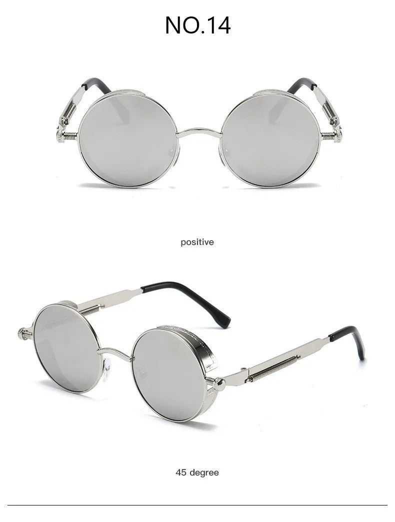 Metal Steampunk Sunglasses for Men & Women
 Round Glasses, Vintage High Quality