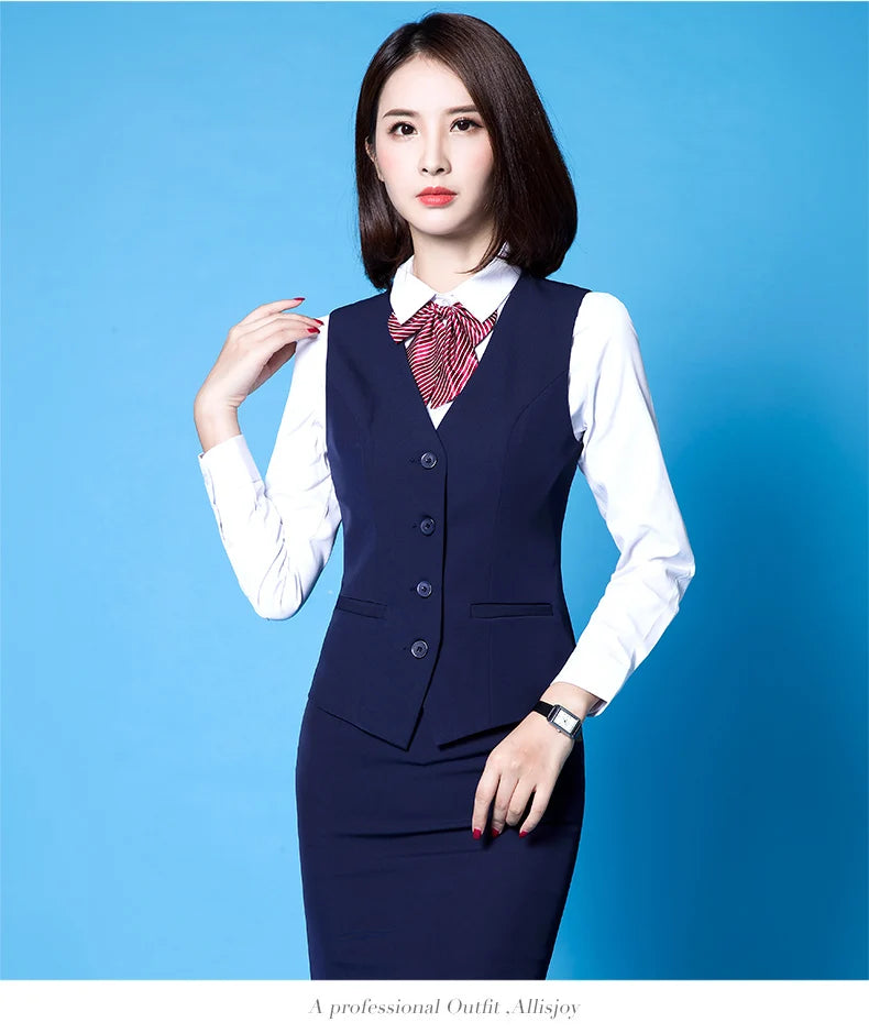 Fashionable Business Slim Fit Women Vest 
OL V Neck Formal Office Ladies Vest Coat