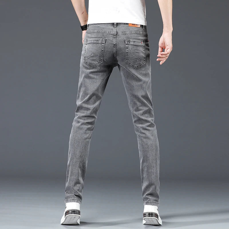 Business Casual Classic Cotton Elastic Denim Trousers