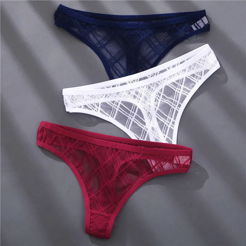 1 PC Mesh G-string, Hollow Out, Low Waist 
Sexy Underwear