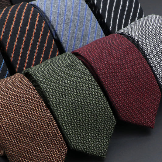 Original High Quality Solid Cotton, Handmade Wool Ties 
Men Necktie Striped Narrow Collar Slim Cashmere Casual Tie