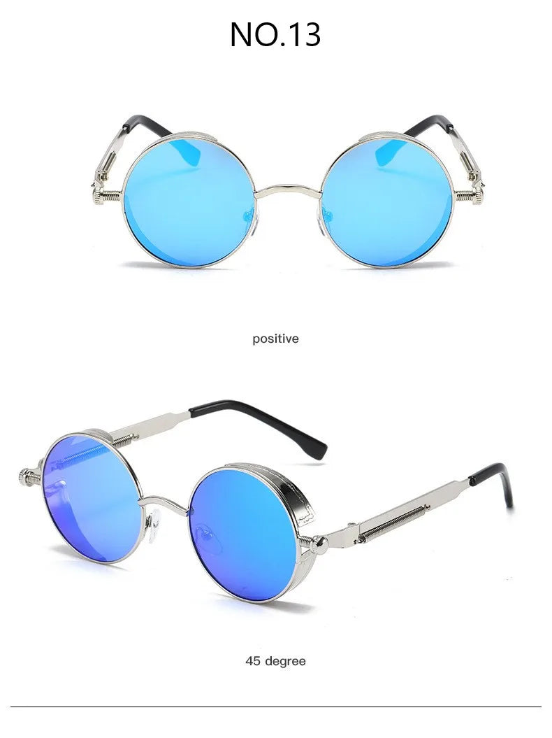 Metal Steampunk Sunglasses for Men & Women
 Round Glasses, Vintage High Quality