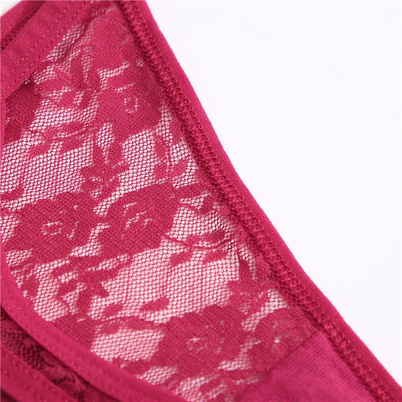 4 PCS Set Sexy G String, Lace Thongs, Hollow Out, Low Waist Underpants