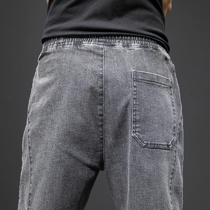 Spring & Summer Black Blue Cargo men Jeans
Streetwear Denim, Jogger Pants, Male Baggy Harem Jean