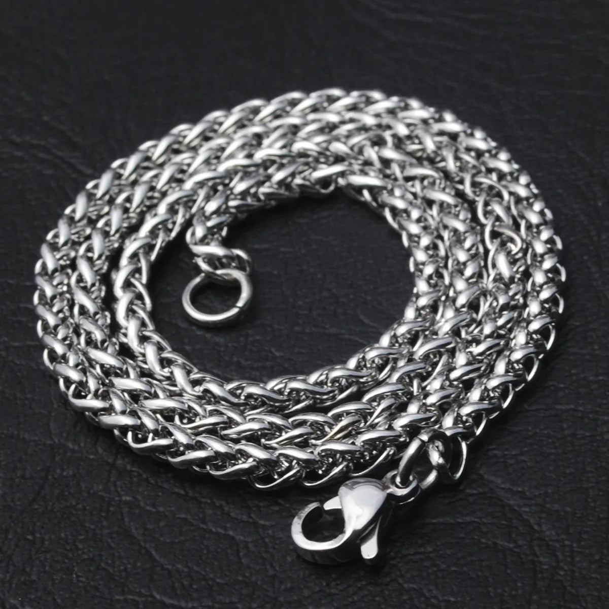 3MM-8MM STAINLESS STEEL TWIST CHAIN NECKLACE FOR MEN  
Neck Jewelry male Accessories, Thick LONG CHAINS