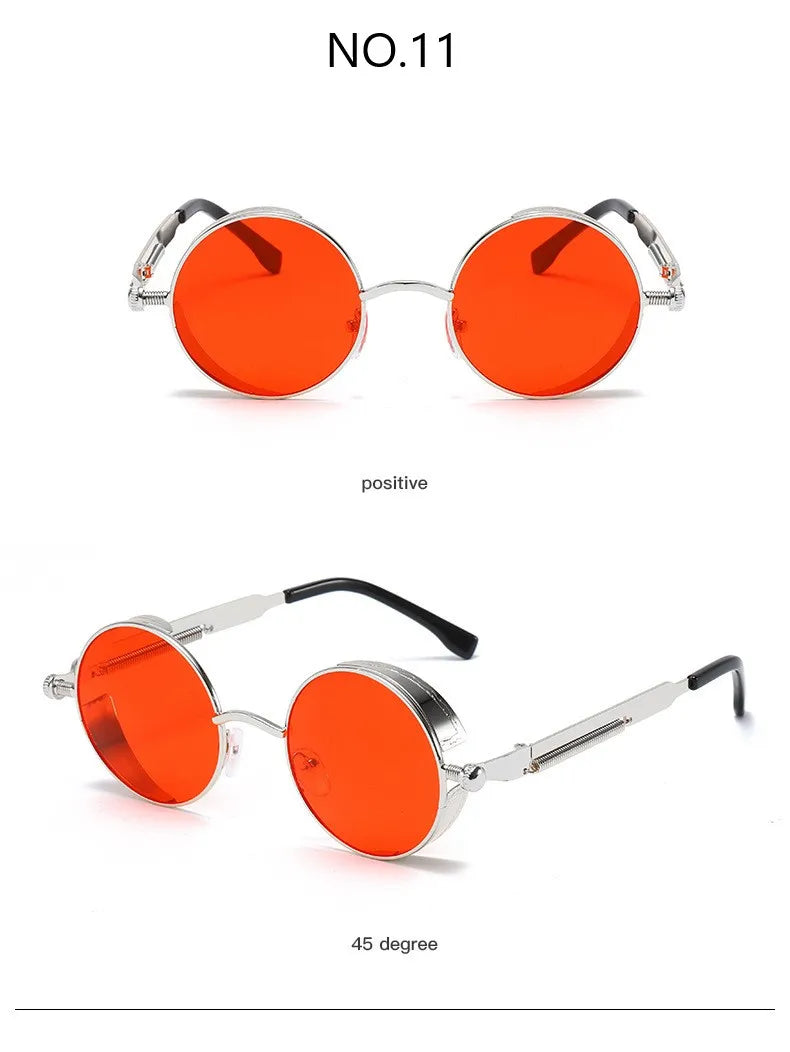 Metal Steampunk Sunglasses for Men & Women
 Round Glasses, Vintage High Quality