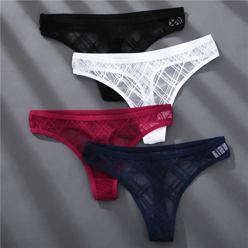 1 PC Mesh G-string, Hollow Out, Low Waist 
Sexy Underwear