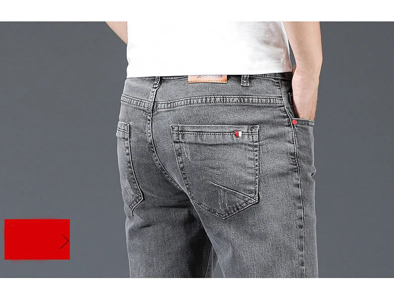 Business Casual Classic Cotton Elastic Denim Trousers