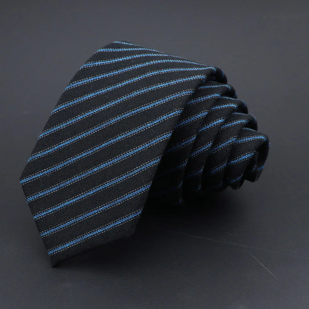 Original High Quality Solid Cotton, Handmade Wool Ties 
Men Necktie Striped Narrow Collar Slim Cashmere Casual Tie