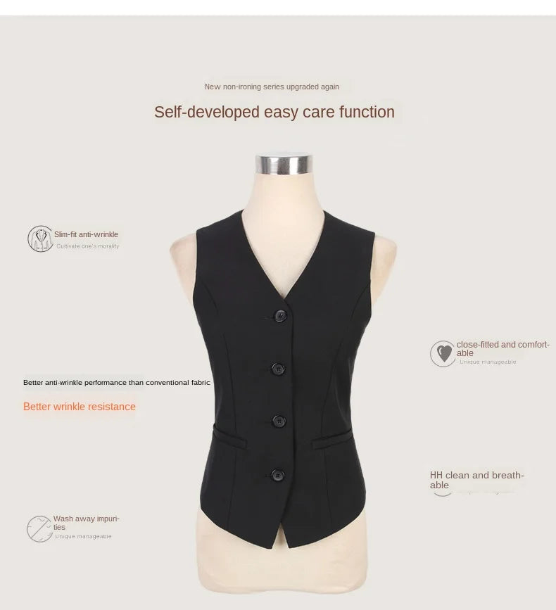 Fashionable Business Slim Fit Women Vest 
OL V Neck Formal Office Ladies Vest Coat