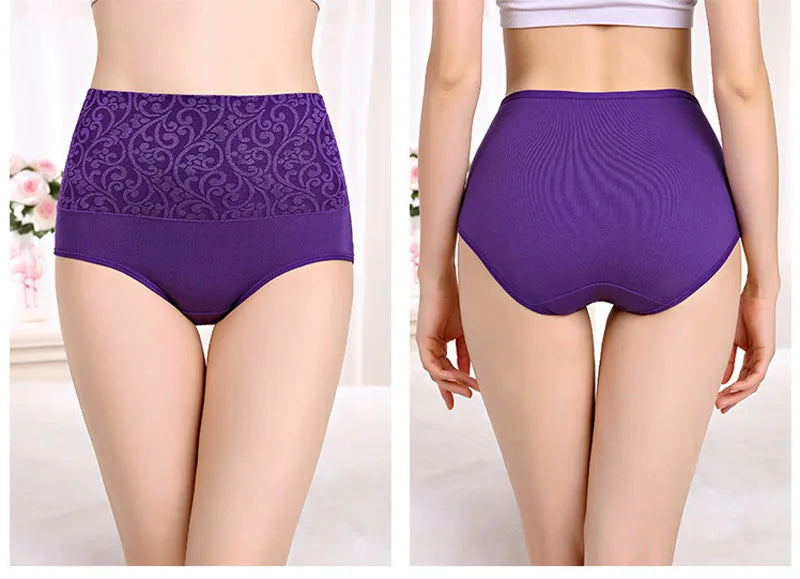 3 Pcs Cotton Plus Size Underwear with High Waist 
Abdominal Briefs Girl Postpartum Recovery Panties