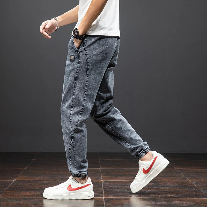 Spring & Summer Black Blue Cargo men Jeans
Streetwear Denim, Jogger Pants, Male Baggy Harem Jean