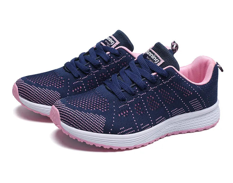 Women Casual Fashion Breathable Walking Mesh Flat Shoes