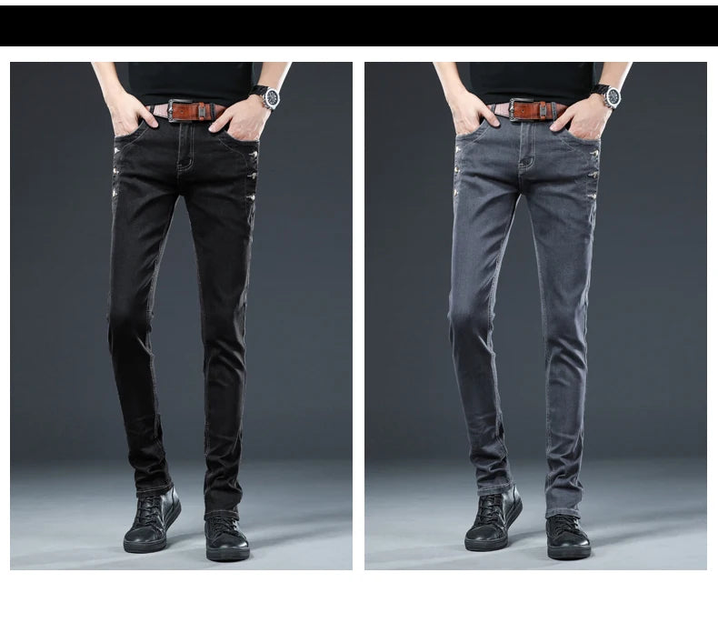 Slim Button Black Skinny Jeans