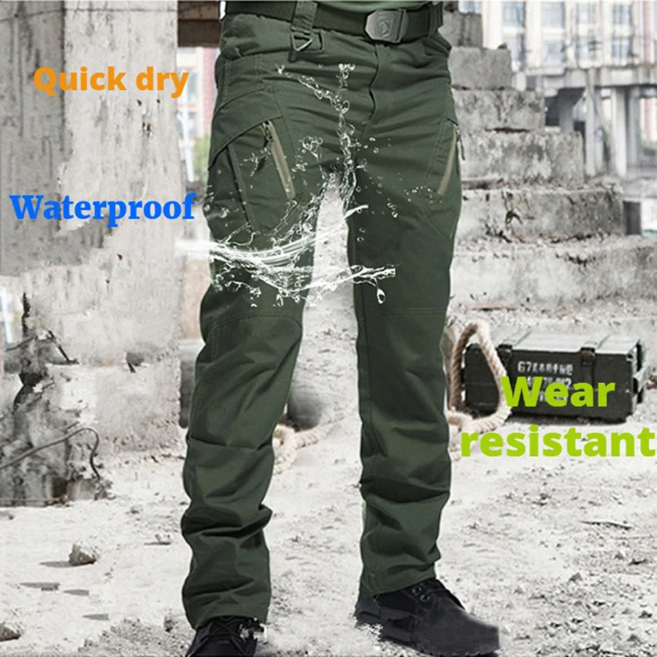 New Men Tactical Pants with Multiple Pocket Elasticity 
Military Urban Commuter male Trousers, Slim Fat Cargo Pants