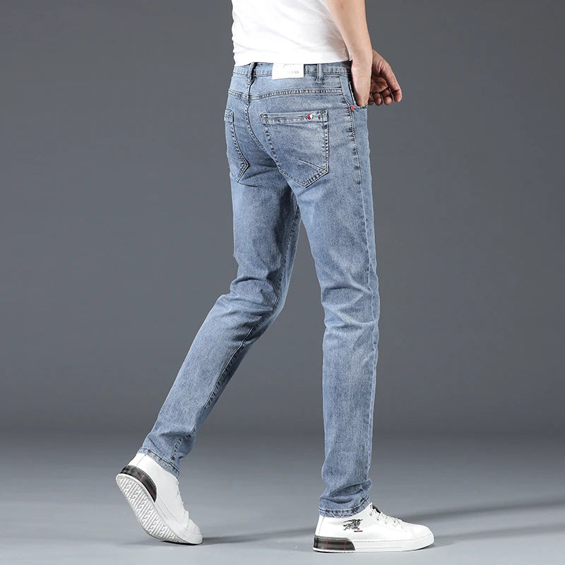 Business Casual Classic Cotton Elastic Denim Trousers