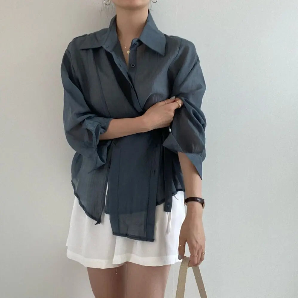 Office Chic Loose Long Sleeve Blouse