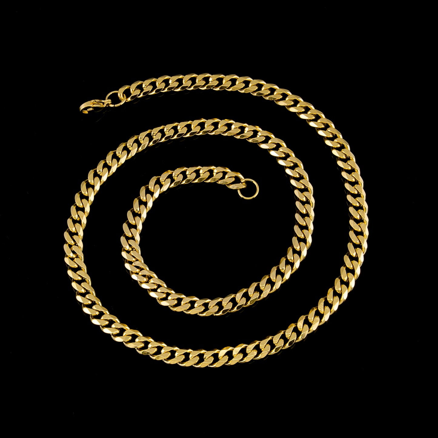 3MM, 5MM, 7MM Cuban Link Chain, Stainless Steel Necklace, Waterproof 18 K Gold Plated Men & Women Jewelry