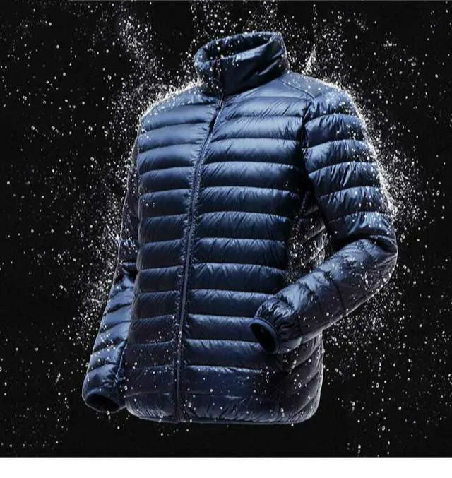 Men Spring Jacket, Ultra Light, Thin 90% White Duck Down Jackets 
Casual Portable Spring Coat for Men