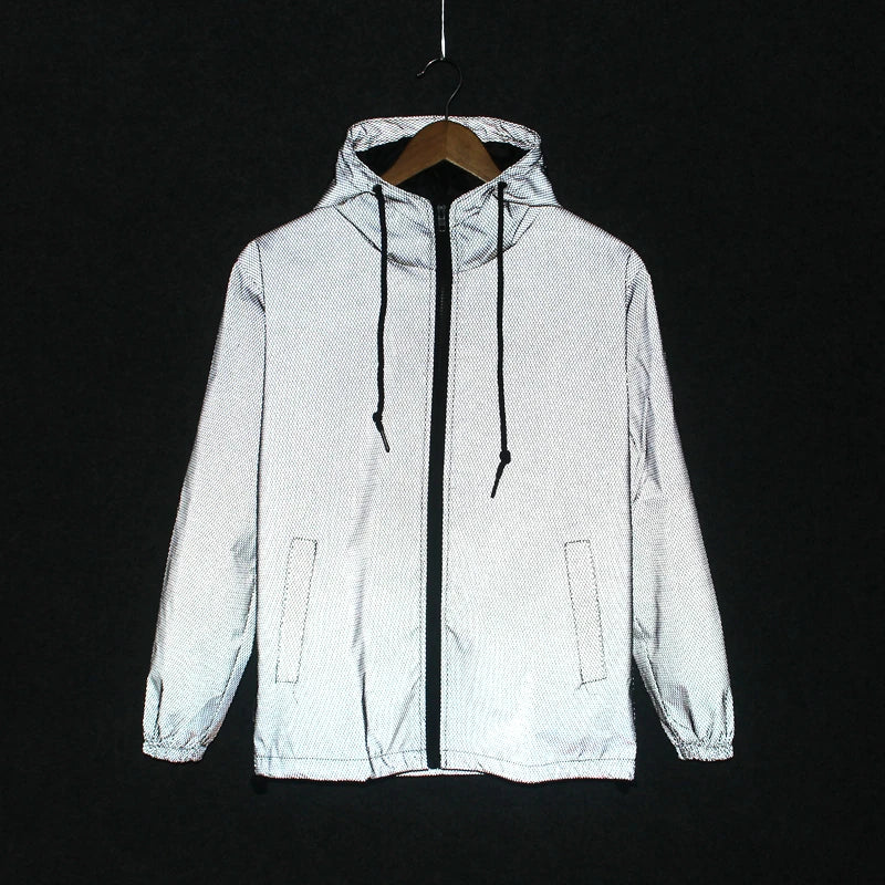 Leopard zebra reflective Hooded Windbreaker Jacket