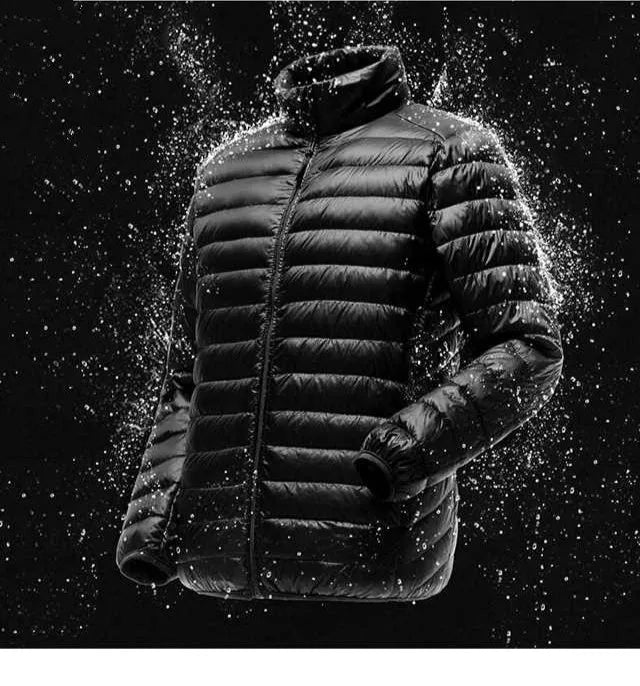 Men Spring Jacket, Ultra Light, Thin 90% White Duck Down Jackets 
Casual Portable Spring Coat for Men