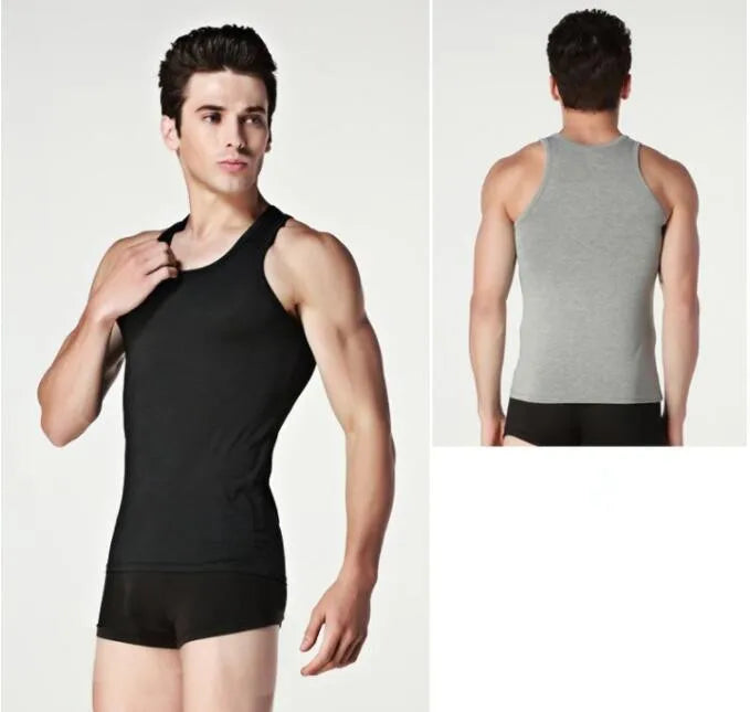 Hot Sale  3pcs 100% Cotton Men Sleeveless Tank Top 
Solid Muscle Vest Undershirts O-neck Tops