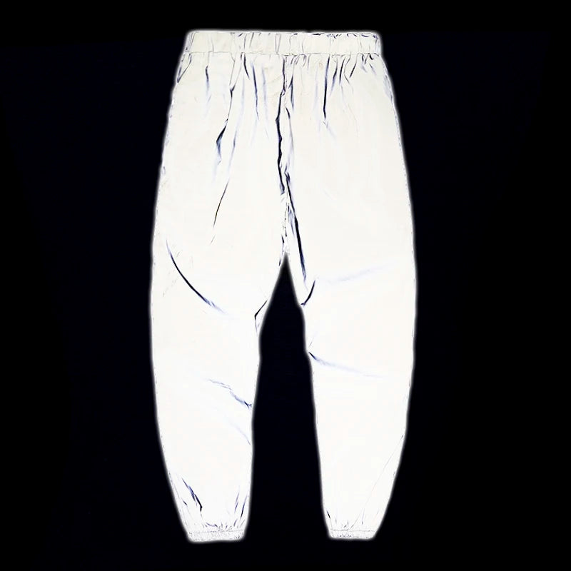 Men Streetwear Night Hip hop Reflective casual pants