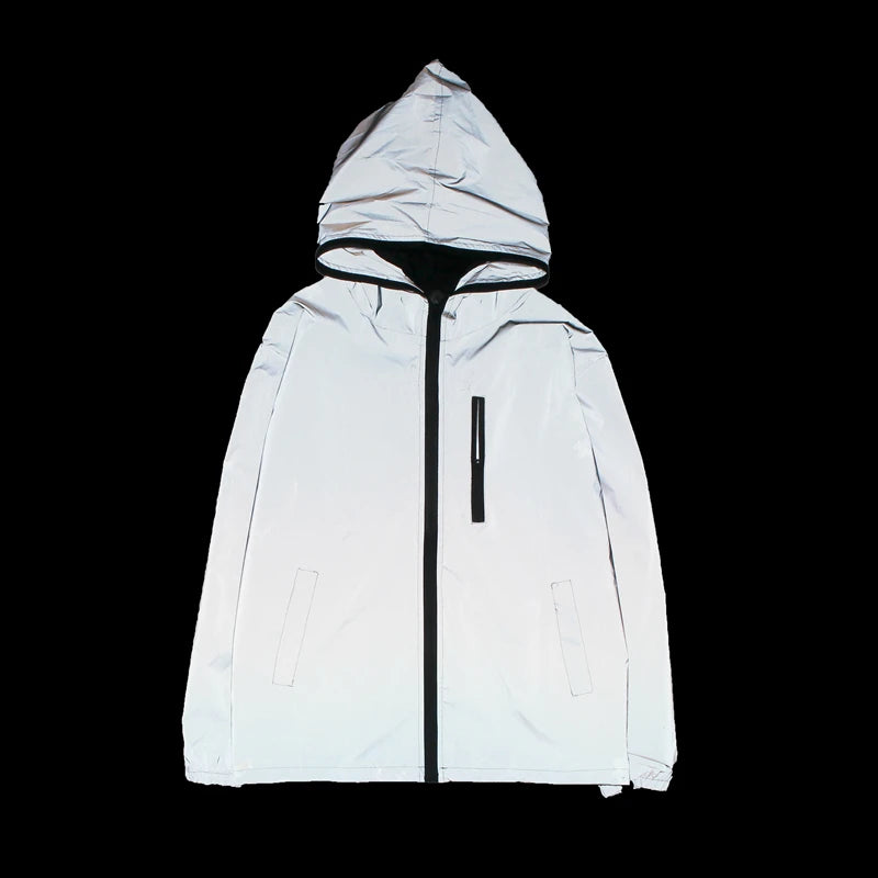 Leopard zebra reflective Hooded Windbreaker Jacket