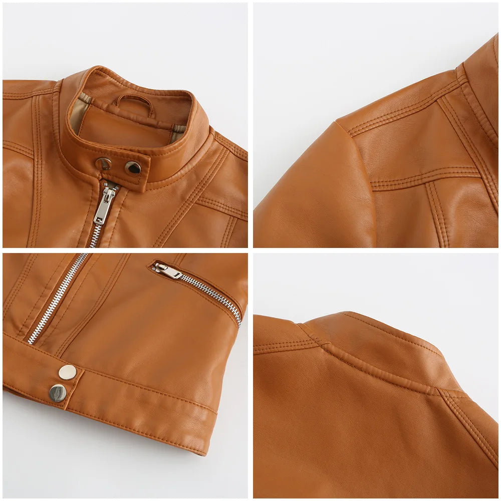 PU Leather Short Jacket