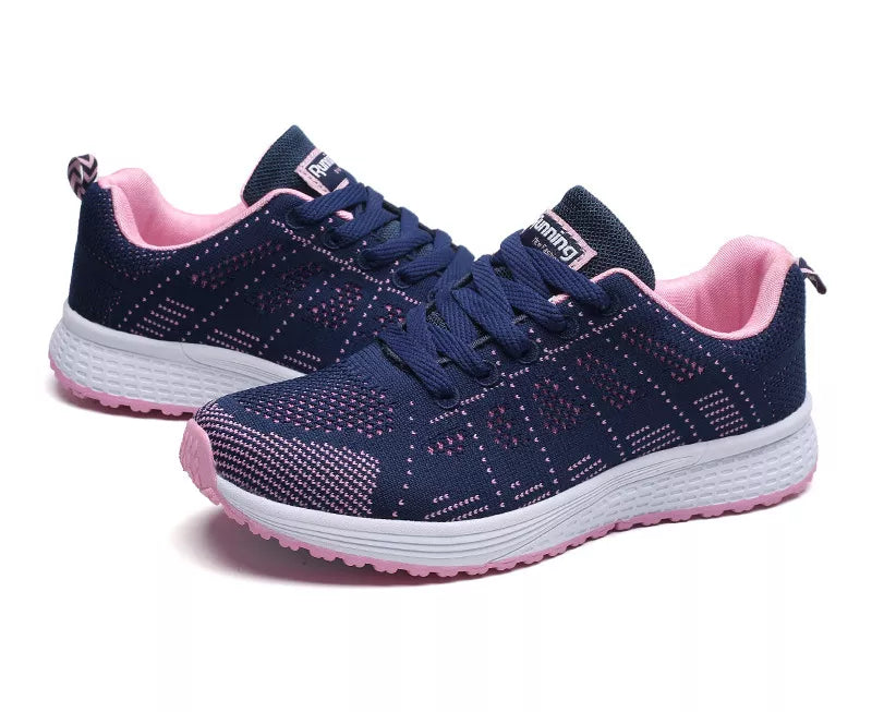 Women Casual Fashion Breathable Walking Mesh Flat Shoes