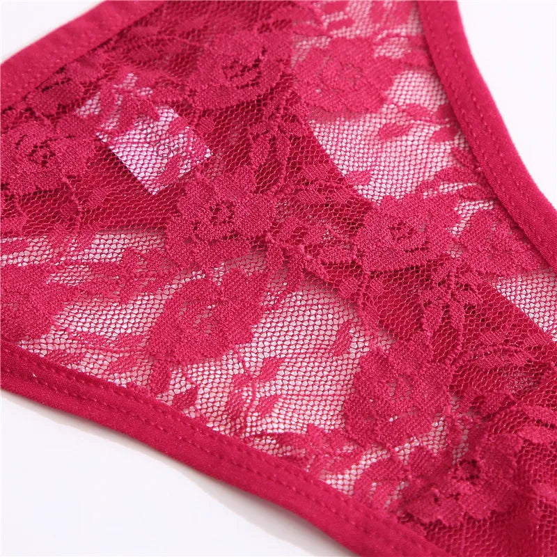 4 PCS Set Sexy G String, Lace Thongs, Hollow Out, Low Waist Underpants