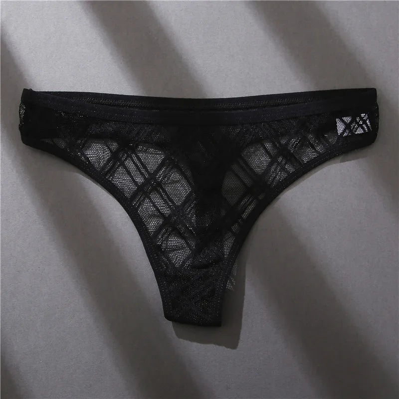 1 PC Mesh G-string, Hollow Out, Low Waist 
Sexy Underwear