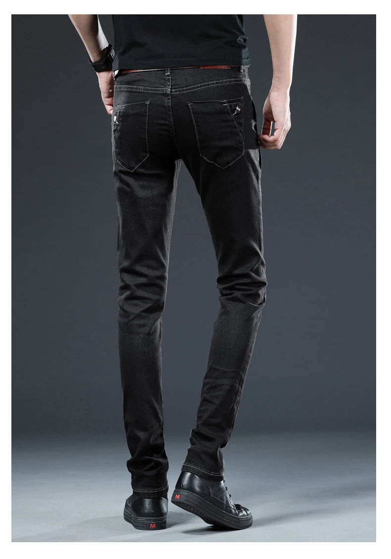 Slim Button Black Skinny Jeans