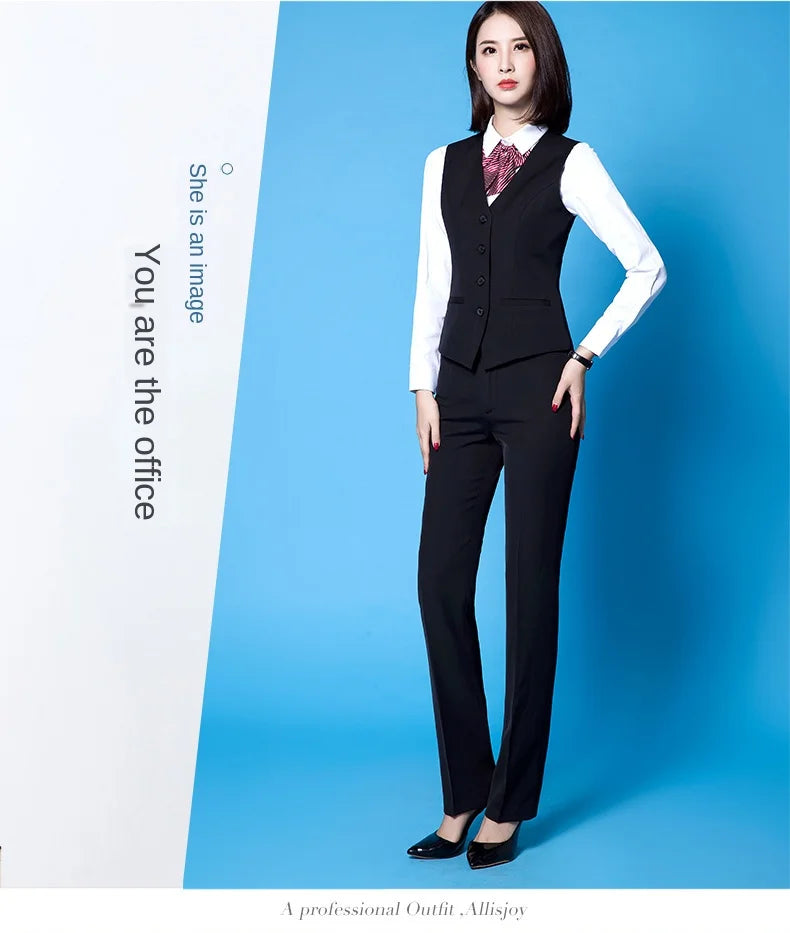 Fashionable Business Slim Fit Women Vest 
OL V Neck Formal Office Ladies Vest Coat