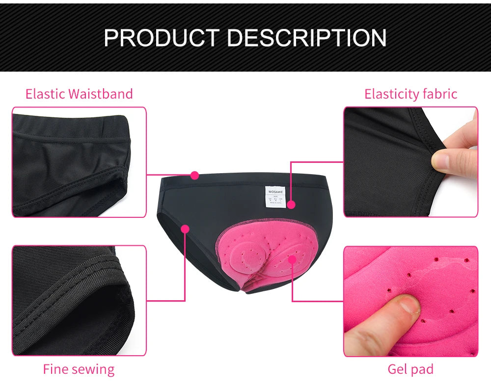 Women's Cycling Underwear, MTB Bike 3D Padded 
Bicycle Shorts Lightweight, Quick Dry with Gel Cycling Knickers Underpants Shorts