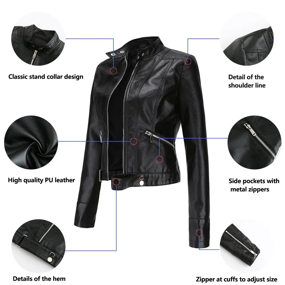 PU Leather Short Jacket