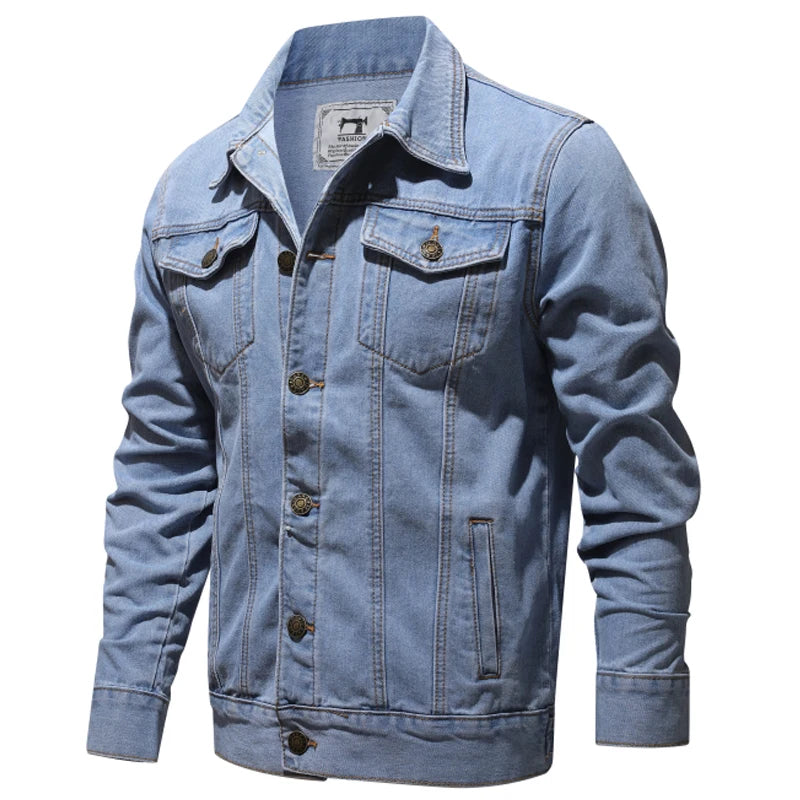 Spring & Autumn New Style Pure Cotton Fashion Blue, Black Men Casual Denim Jacket 
Slim Cowboy Coat