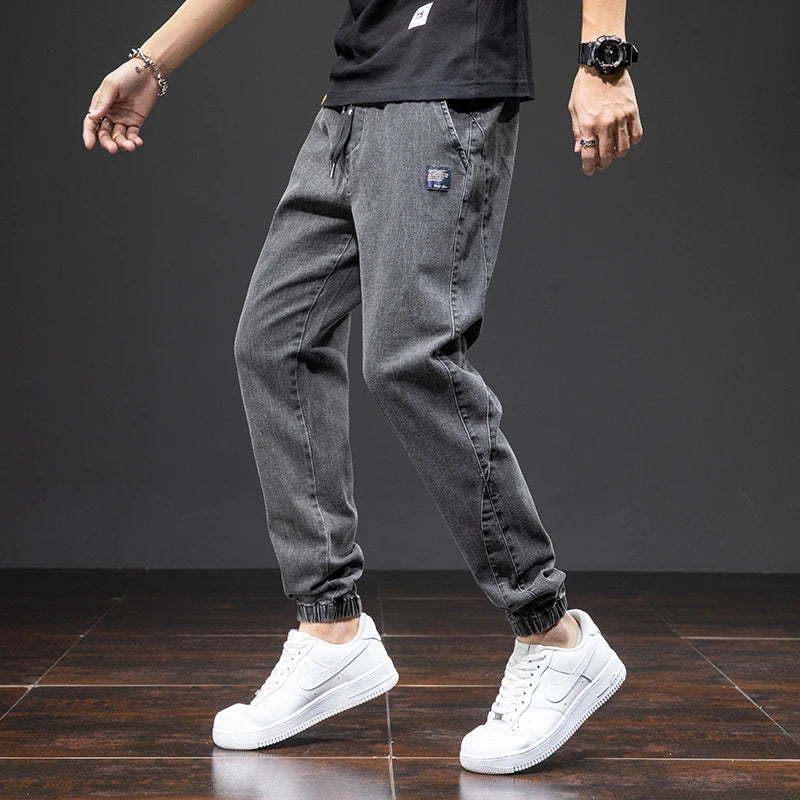 Spring & Summer Black Blue Cargo men Jeans
Streetwear Denim, Jogger Pants, Male Baggy Harem Jean