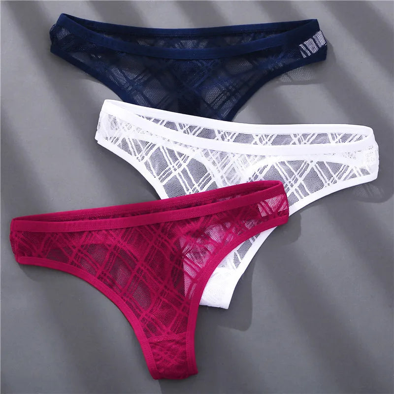 1 PC Mesh G-string, Hollow Out, Low Waist 
Sexy Underwear