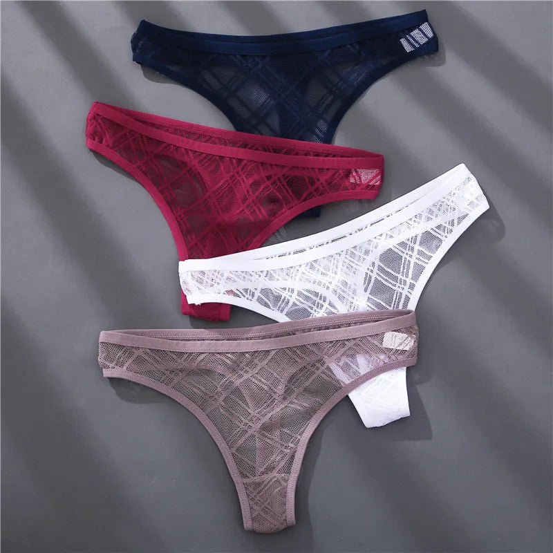 1 PC Mesh G-string, Hollow Out, Low Waist 
Sexy Underwear