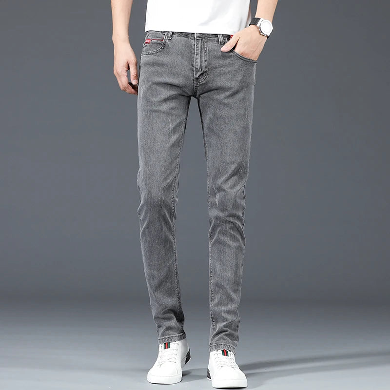 Business Casual Classic Cotton Elastic Denim Trousers