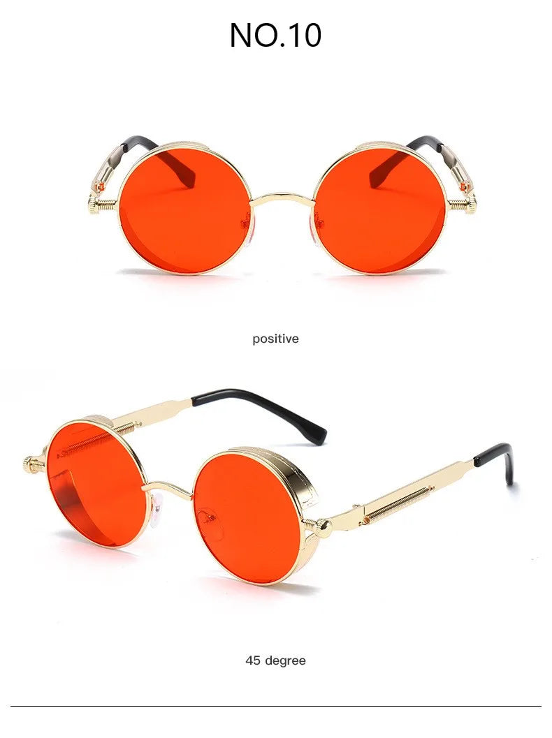 Metal Steampunk Sunglasses for Men & Women
 Round Glasses, Vintage High Quality