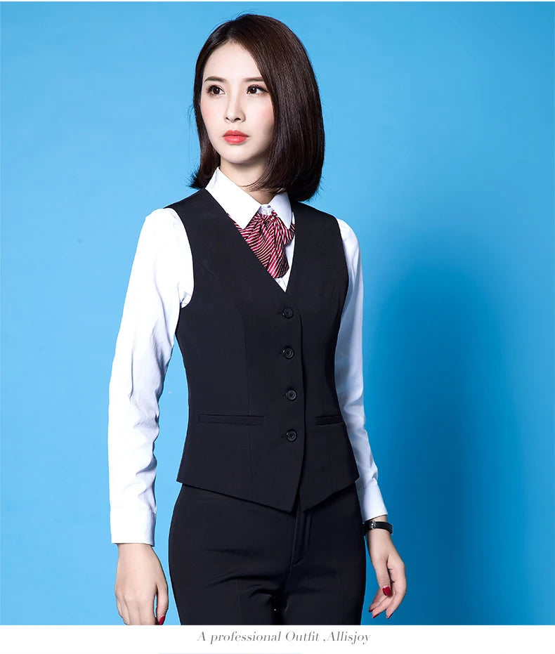 Fashionable Business Slim Fit Women Vest 
OL V Neck Formal Office Ladies Vest Coat