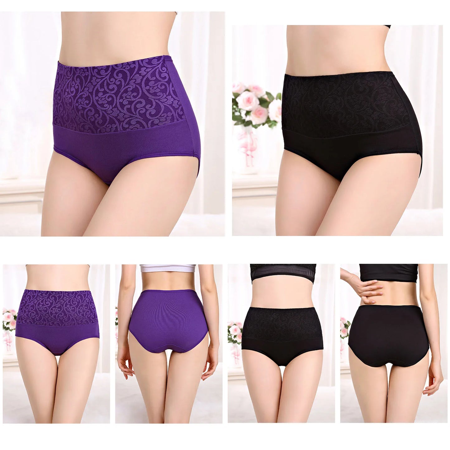 3 Pcs Cotton Plus Size Underwear with High Waist 
Abdominal Briefs Girl Postpartum Recovery Panties