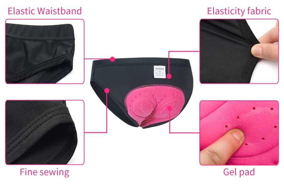 Women's Cycling Underwear, MTB Bike 3D Padded 
Bicycle Shorts Lightweight, Quick Dry with Gel Cycling Knickers Underpants Shorts