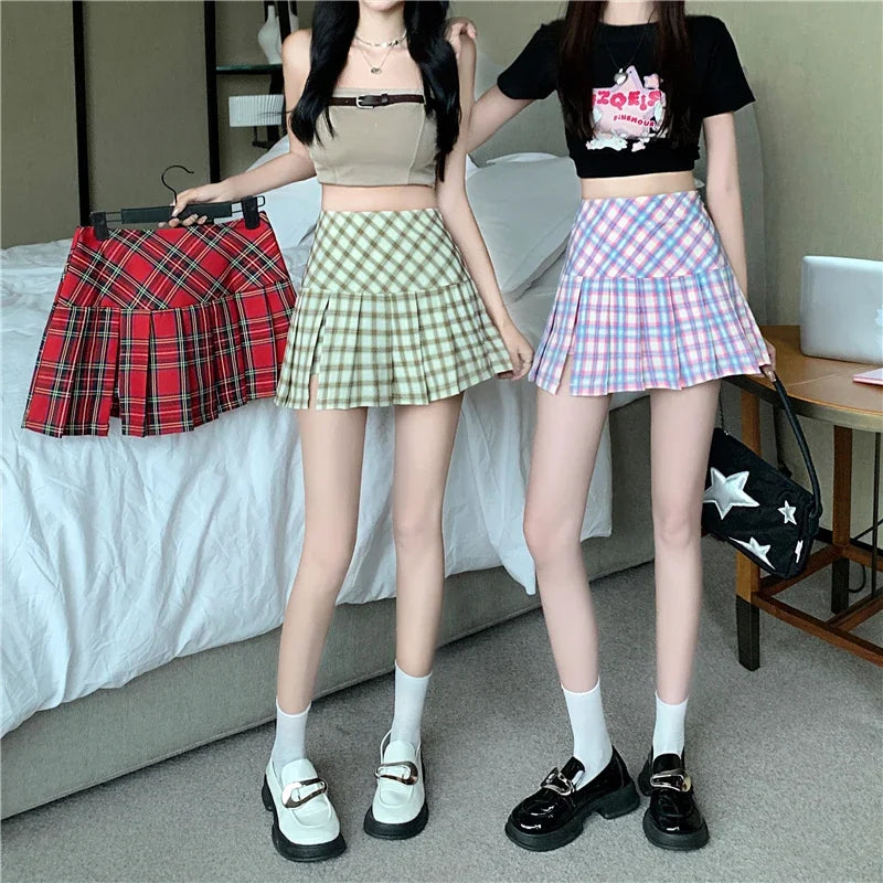 Preppy Style Pleated Mini Skirt