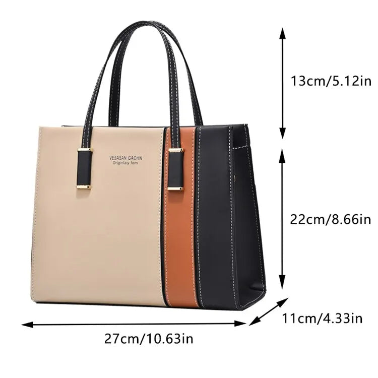 Patchwork Handbags For Women with Adjustable Strap
Top Handle Bag, Large Capacity Shoulder Bag