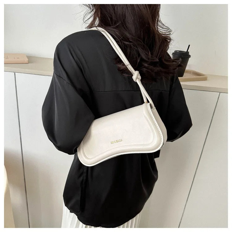 Ladies Shoulder Crossbody Bags 
PU Leather Women Underarm Bags, Solid Color, Small Top-handle